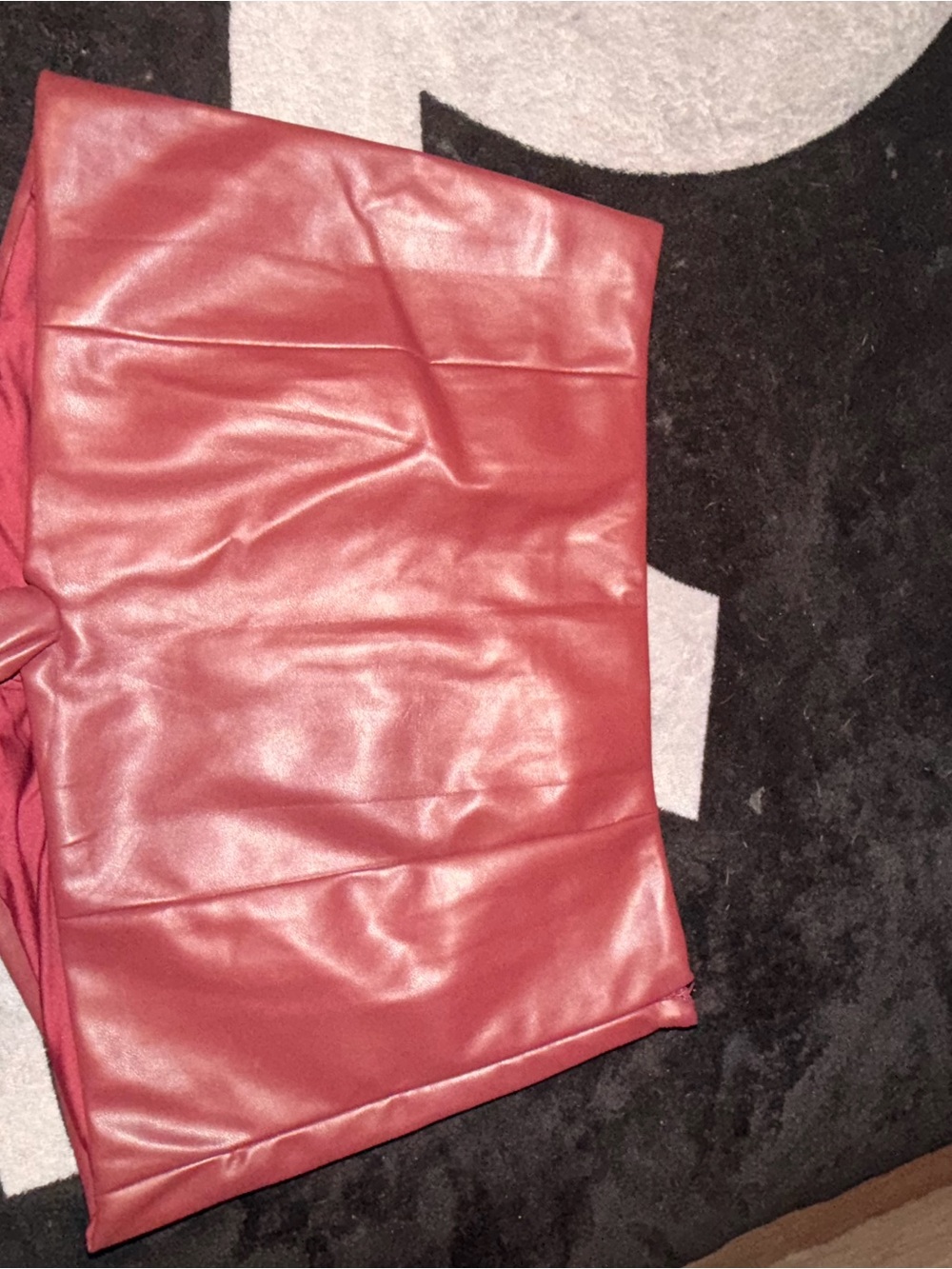Red Faux Leather Mini Shorts